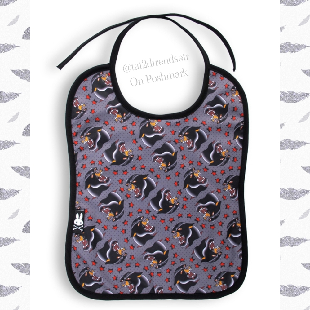 Six Bunnies Panther Baby Bib